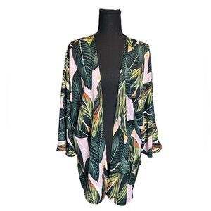 NWT Emery Rose Women’s Kimono Large Travel Tropical Print Swimsuit Cover 0056